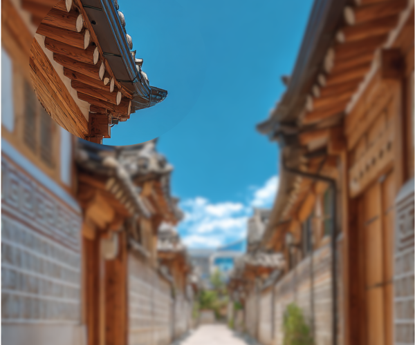 한옥 흐리게 한 사진